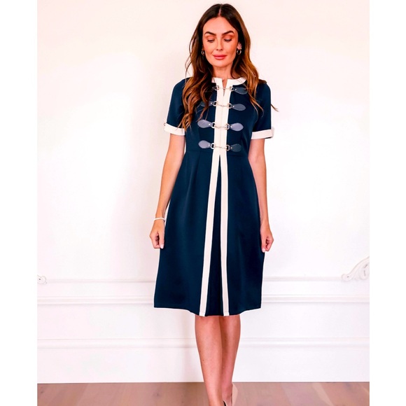 JessaKae Dresses & Skirts - JessaKae Navy and White Midi Dress